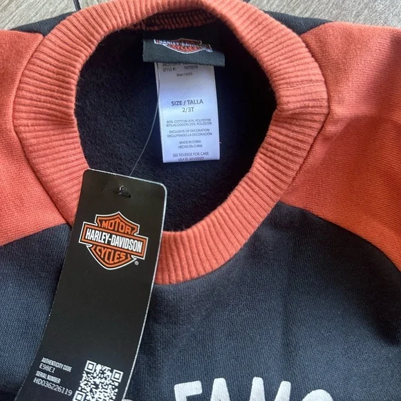Harley-Davidson Black and Orange Crewneck - Picture 3 of 4